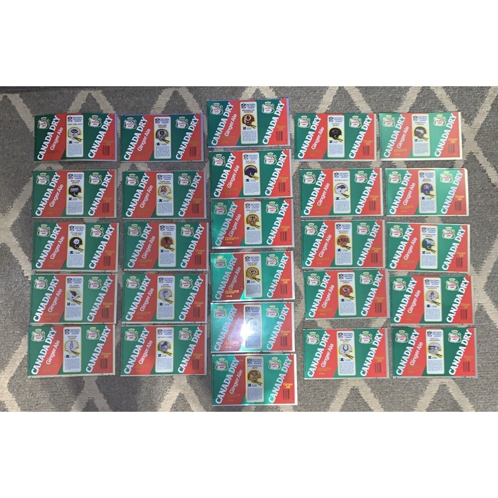 Lot of 26 NFL 1976 Canada Dry Ginger Ale NFL Unused Cans HTF